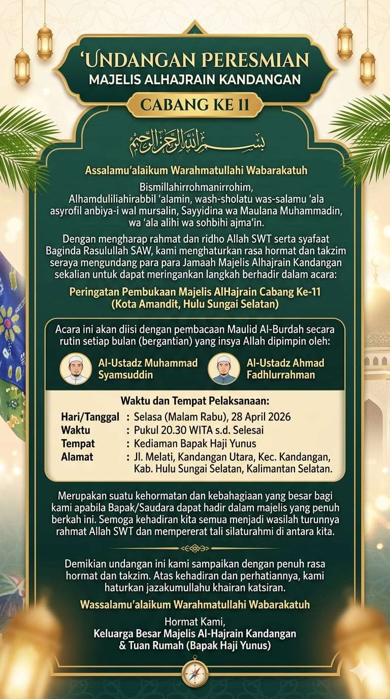 Basaruan pembukaan majelis alhajrain kandangan cabang ke 11 (28 April 2026)