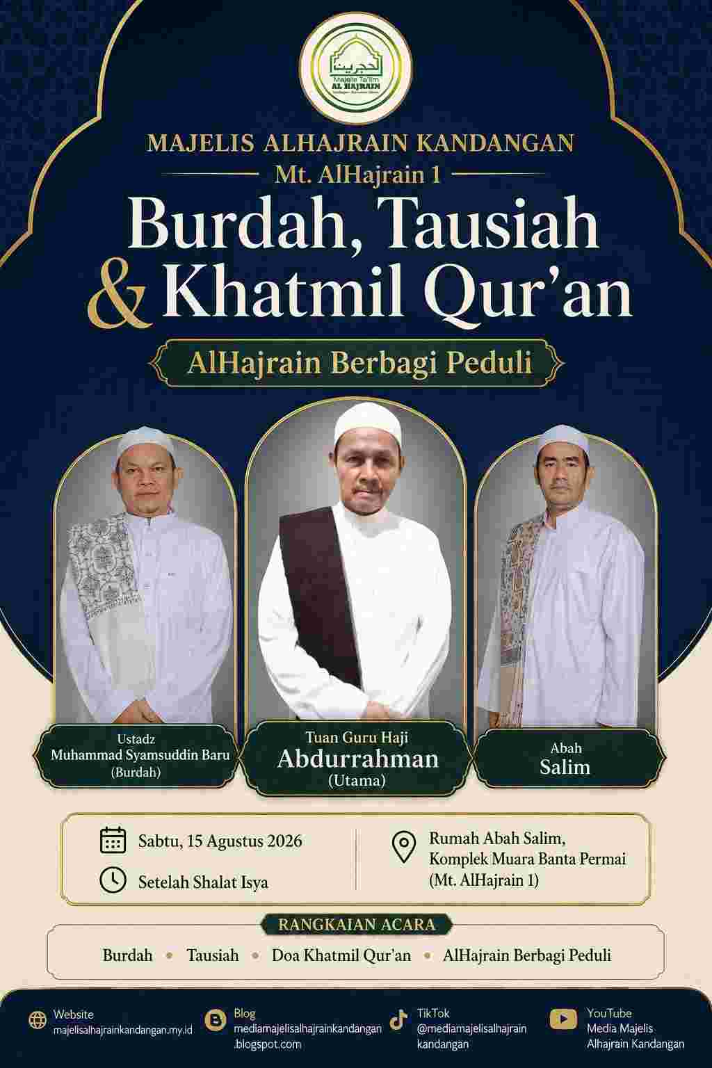 Majelis AlHajrain Kandangan Menggelar Burdah, Tausiah, dan Khatmil Qur'an di Mt. AlHajrain 1