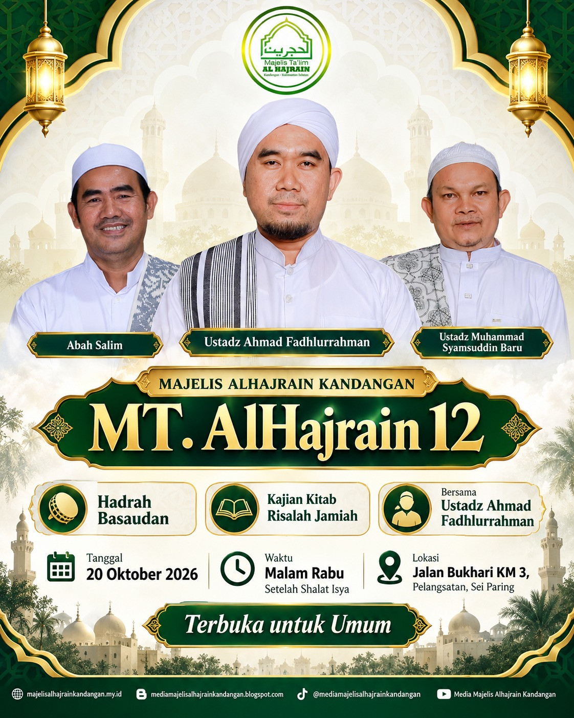 Jadwal Majelis Ta'lim Al Hajrain 12 Bersama Ustadz Ahmad Fadhlurrahman